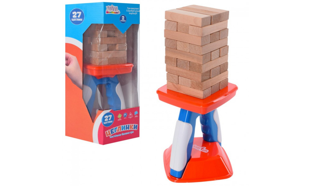 Дерев'яна іграшка Гра UKB-B0096, цеглини - вежа