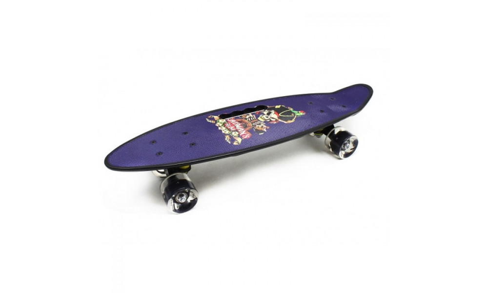 Скейт GSK-0008 пластик.рисунок з ручкою PU світ.68*19см 8в./8/