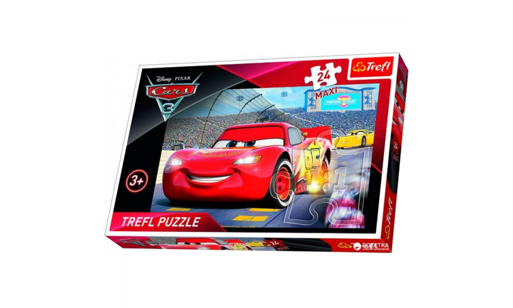Пазли - (24 елм. MАХІ) - "Чемпіон" / Дісней Тачки 3/Trefl  14250