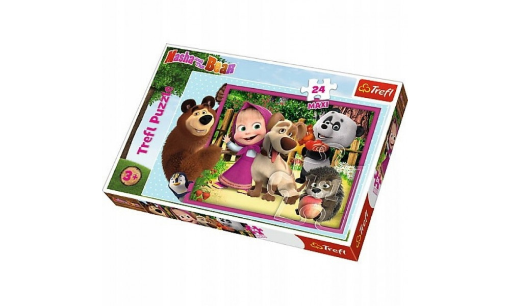 Пазли - (24 елм. MAXI) - "Гарна компанія" / Маша та Ведмідь/Trefl  14301