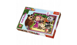 Пазли - (24 елм. MAXI) - "Гарна компанія" / Маша та Ведмідь/Trefl  14301