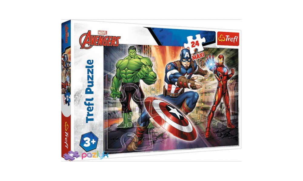 Пазли - (24 елм. МАХІ) - "У світі месників" / Марвел/Trefl	 14321