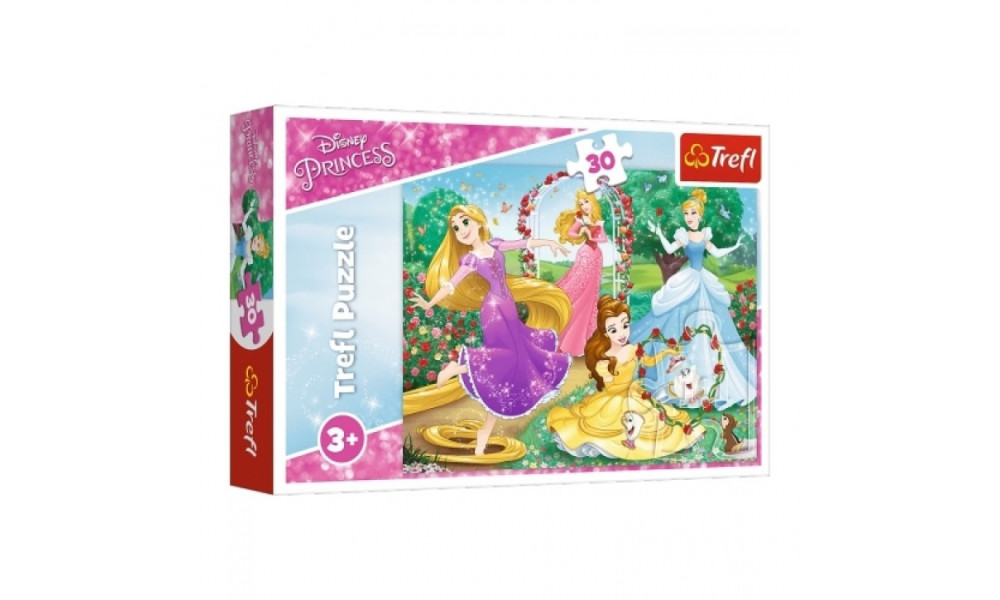 Пазли - (30 елм.) - "Будь принцесою" / Дісней принцеси/Trefl 18267