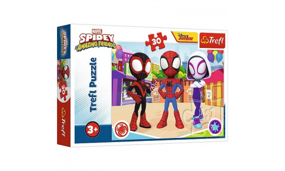 Пазли - (30 елм.) - "Пригоди спайдермена та друзів" / Марвел: Спайдермен та друзі/Trefl 18285
