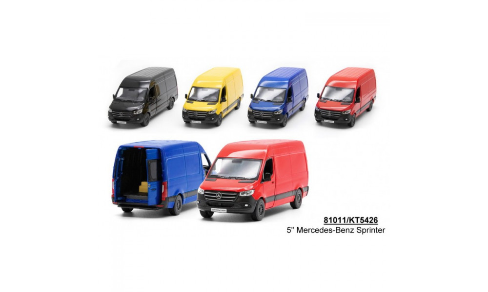 Модель автобус MERCEDES-BENZ 5'' KT5426W Sprinter метал.інерц.відкр.4кол.кор./96/