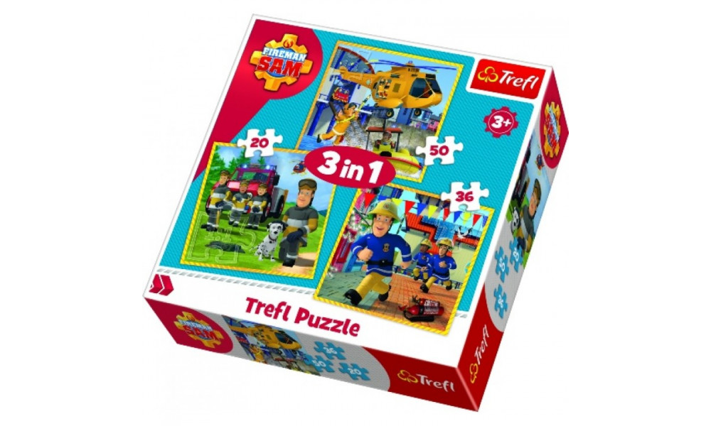 Пазли - (3в1) - "Пожежник Сем в дії" / Trefl	 34844