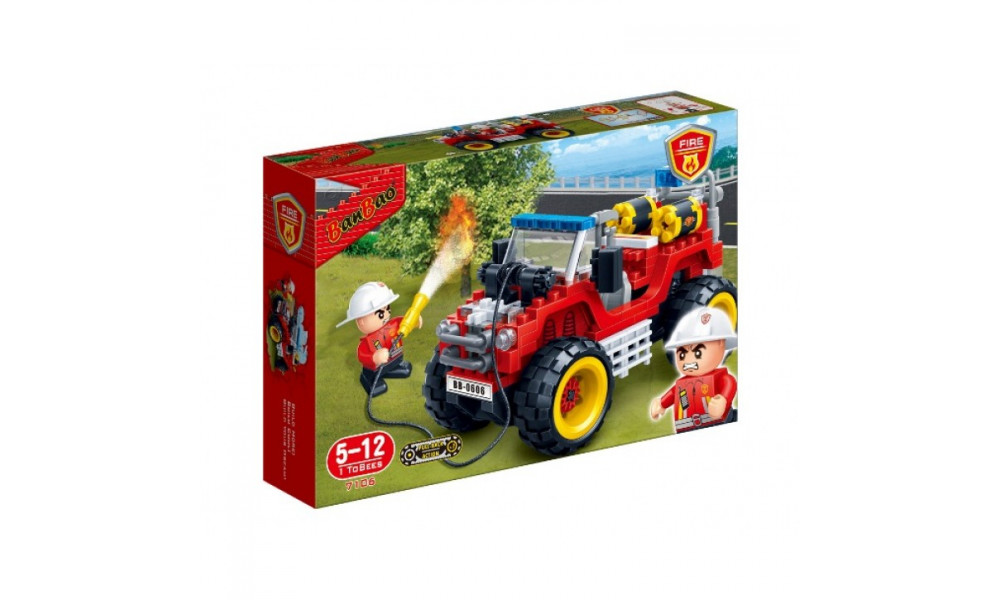 Конструктор 7106 "Пожежники" (148 елм.) Пожежний джип / Banbao