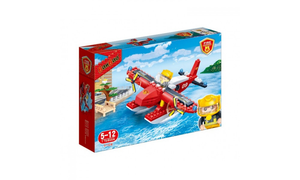 Конструктор 7109 "Пожежники" (125 елм.) Пожежний літак / Banbao