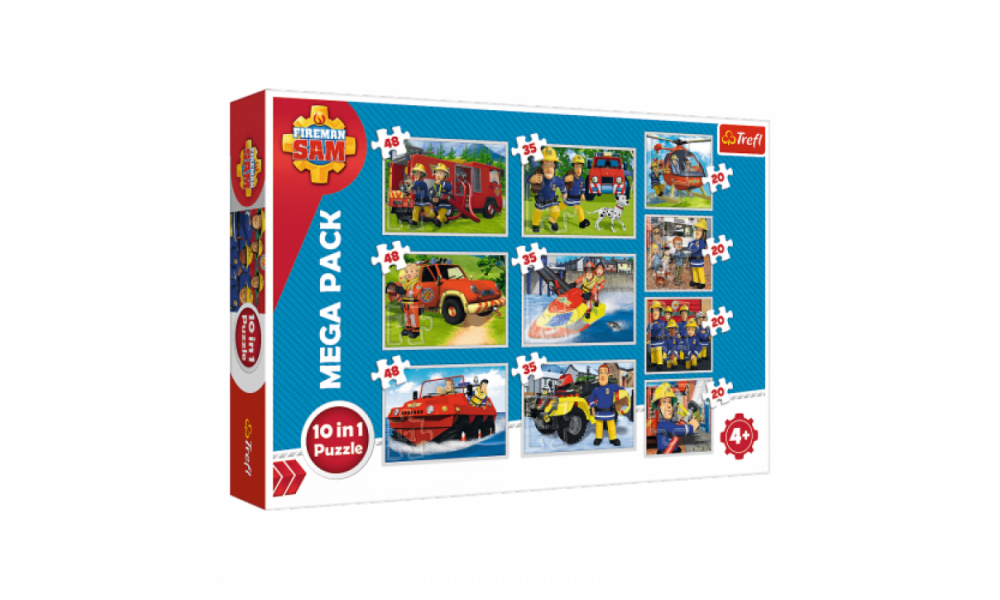 Пазли - (10в1) - "Рятувальна команда" / Рятувальник Сем /Trefl	 90356