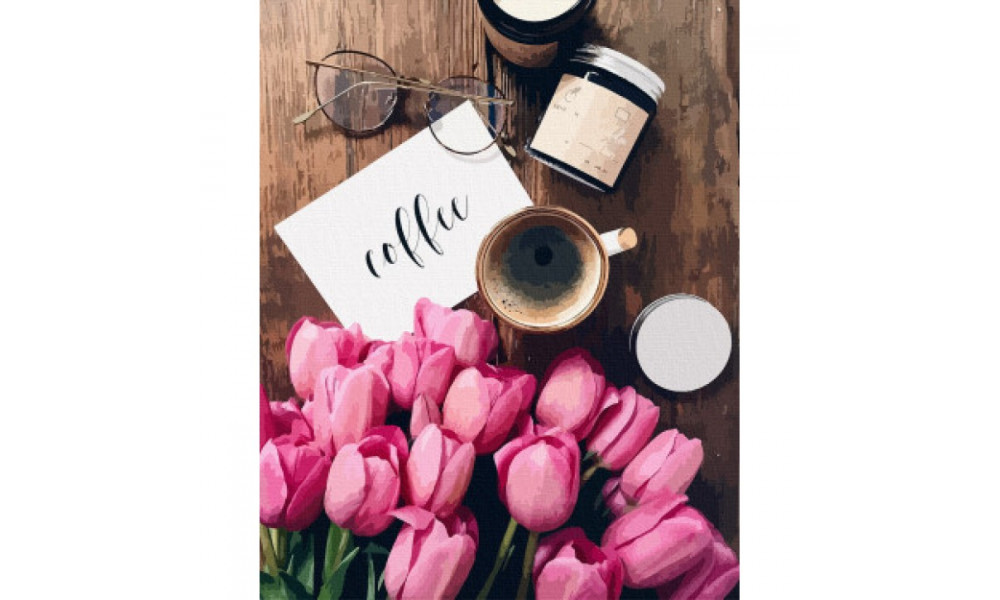 Набір для розпису "Тюльпани до кави" 40*50 см 12119-AC