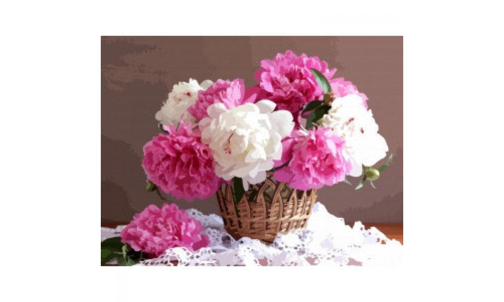 Набір для розпису "Півонії в кошику" 40*50 см 12130-AC