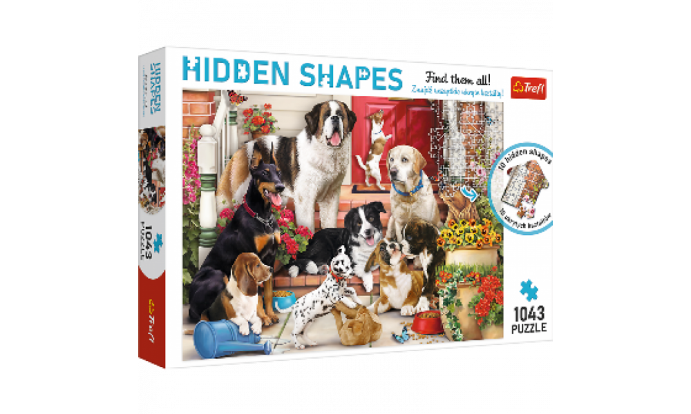Пазли - (1043 елм.) - Приховані пазли: "Собачі ігри"/Trefl 10675