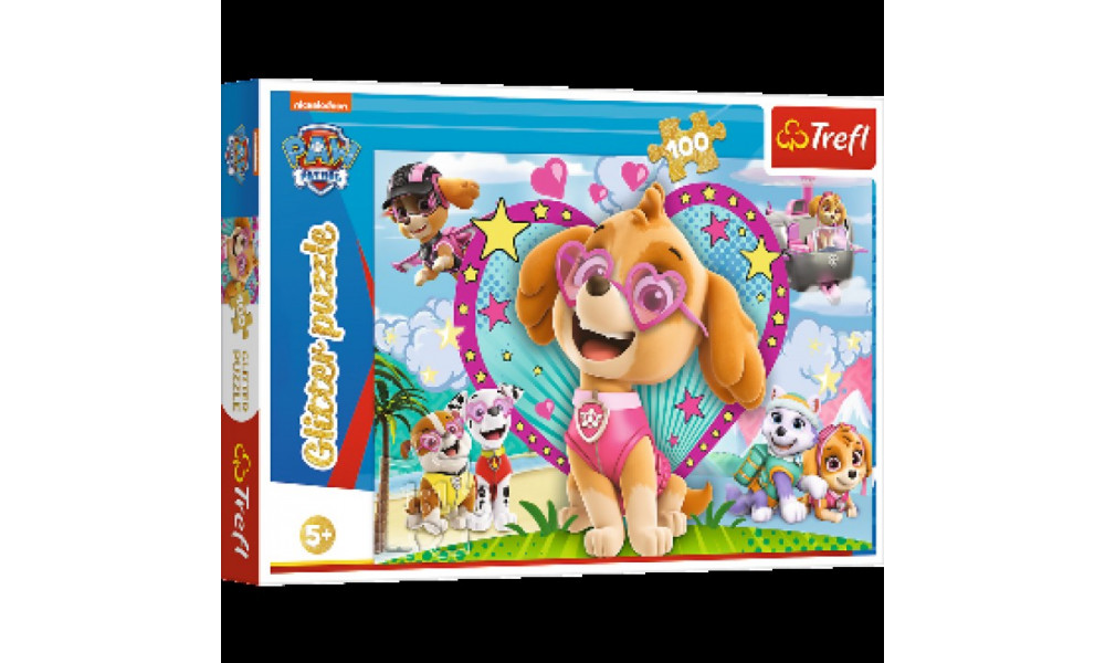 Пазли -(100 елм.) Глітерні  - "Скай" / Щенячий Патруль/Trefl 14818