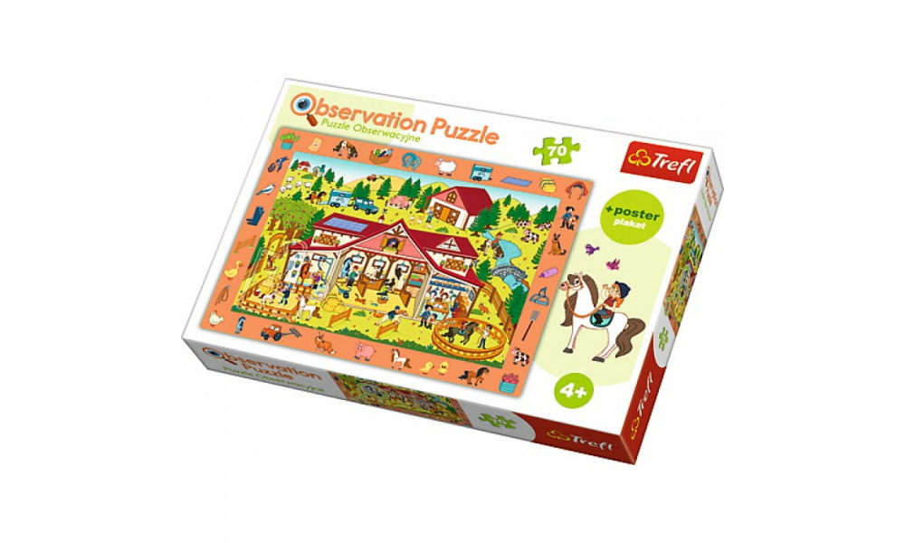 Пазли навчальні - (70 елм.) - "Візит на ранчо" / Серія: "Observation"/Trefl	 15535