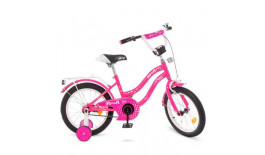 Велосипед детский PROF1 16д. Y1692 (1шт) Star,малиновый,звонок,доп.колеса