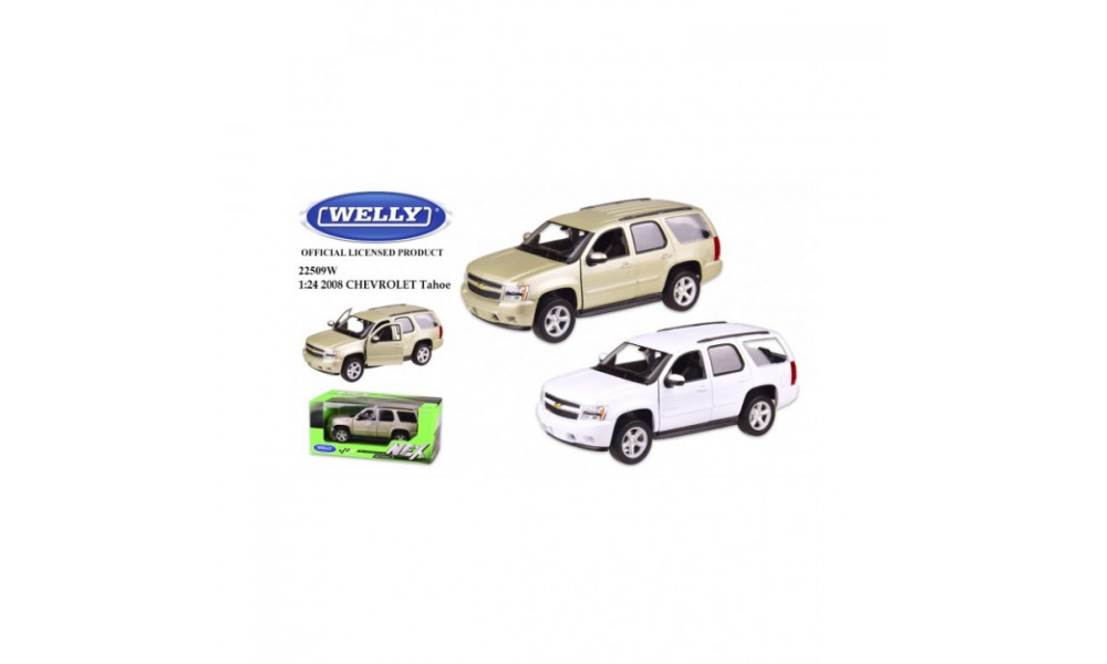 Машина метал 22509W "WELLY"1:24 CHEVROLET TAHOE,2 кольори,