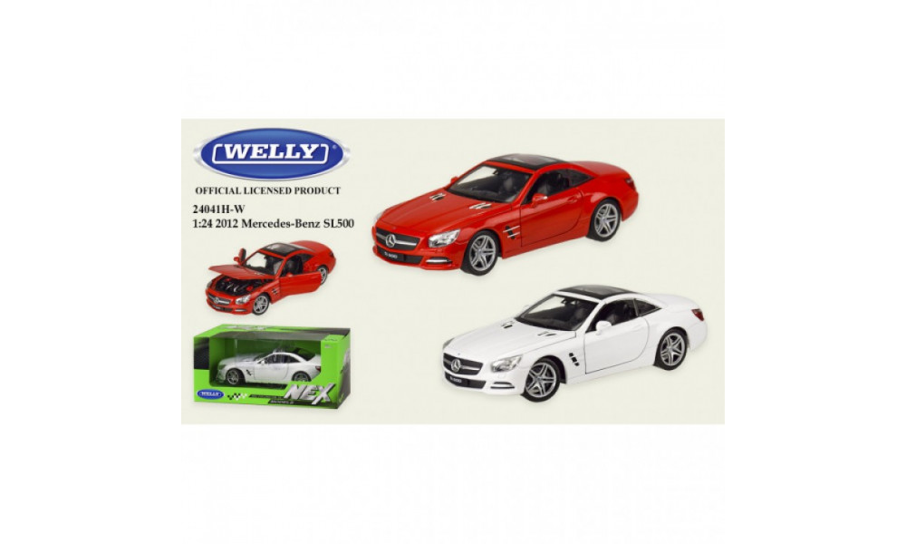 Машина метал 24041H-W  "WELLY"1:24 MERCEDES BENZ SL500, 2 кольори,