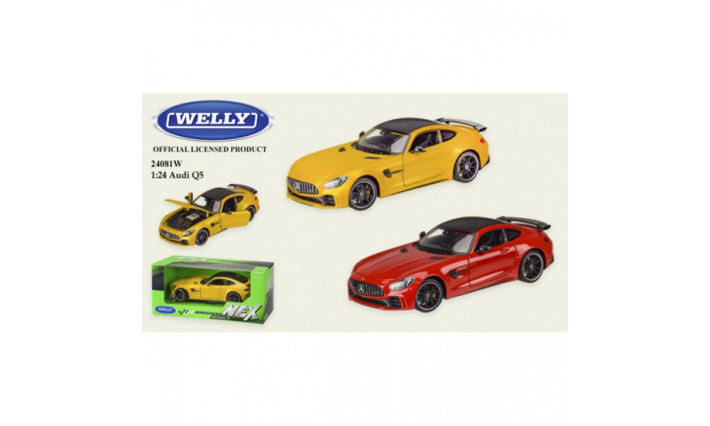 Машина метал 24081W  "WELLY" 1:24 MERCECES-AMG GT-R, 2 кольори,