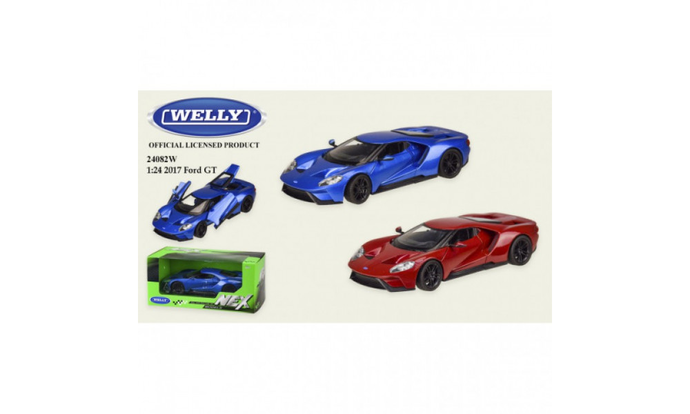 Машина метал 24082W  "WELLY" 1:24 FORD GT, 2 кольори.