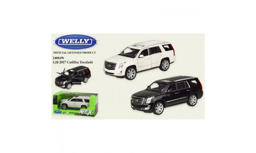 Машина метал 24084W  "WELLY"1:27 CADILLAC ESCALADE, 2 кольори,