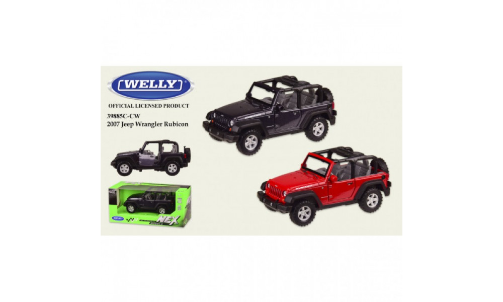 Машина метал 39885C-CW  "WELLY" 1:32 JEEP WRANGLER RUBICON