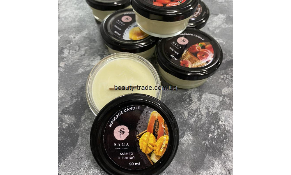 Saga Масажна свічка 50ml манго папайя