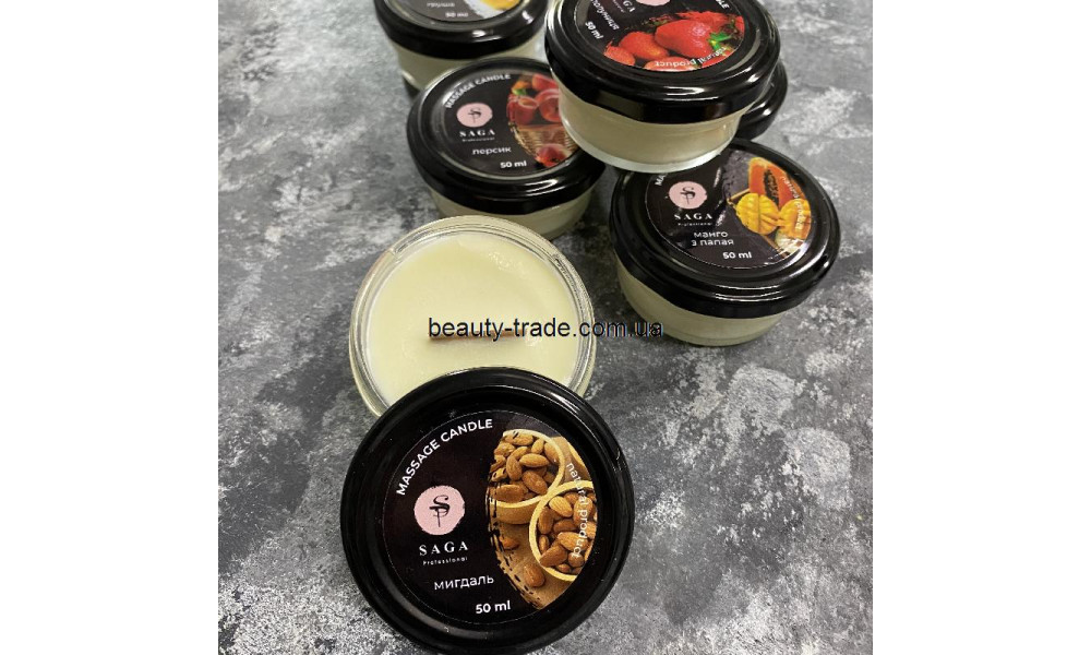 Saga Масажна свічка 50ml мигдаль