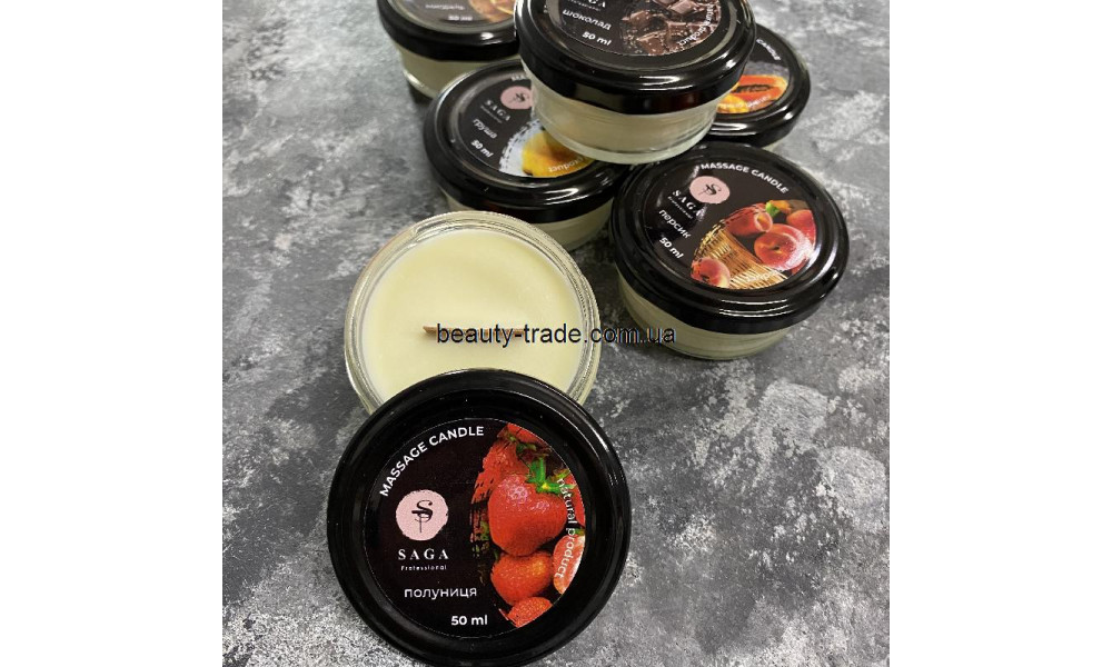 Saga Масажна свічка 50ml полуниця