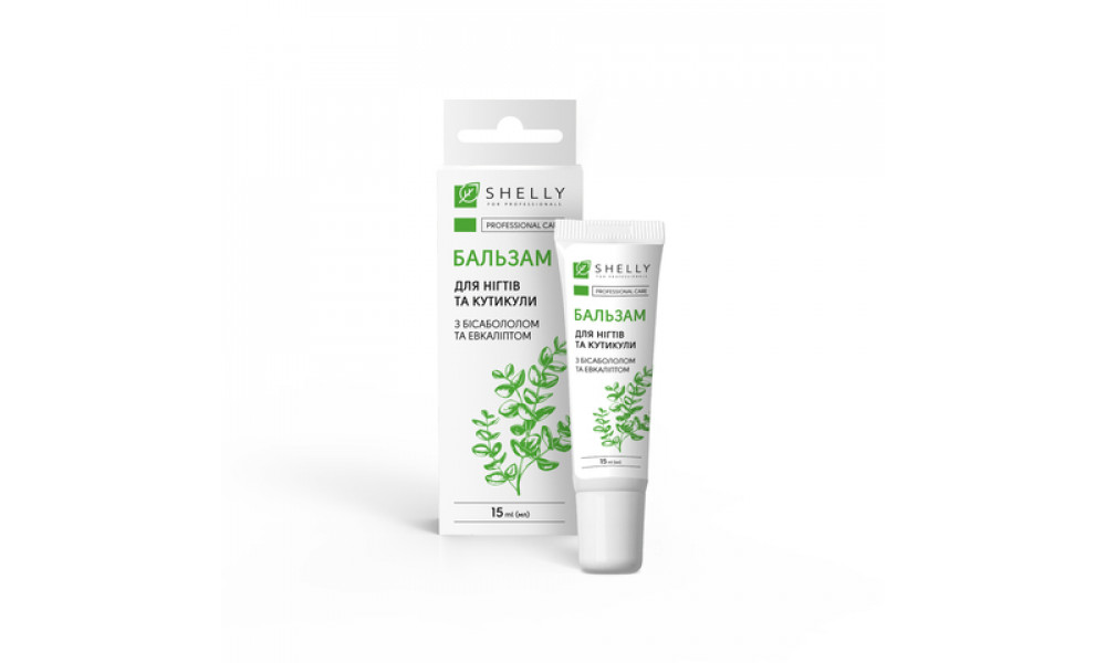 Укріплюючий бальзам для нігтів з бісабололом та евкаліптом Shelly 15ml