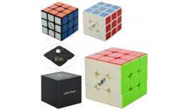 Кубик Рубіка 128 (10шт) 7,5см, 3види, в кор-ці, 9,5-9,5-9,5см