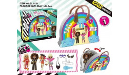 Лялька LO Bella Dolls арт. BL1159  сумка  лялька 17,5 см сюрпризи: одяг, прикраси, аксесуари,  короб.30*8*25см
