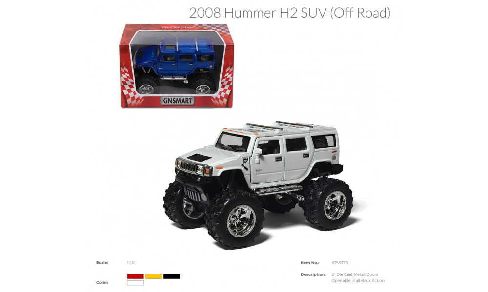 Модель джип HUMMER H2 SUV (2008) 5'' KT5337WB OFF ROAD метал.інерц.відкр.дв.4кол.кор./96/