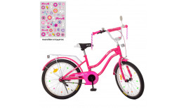 Велосипед дитячий PROF1 20д. XD2092 Star, малиновий, дзвінок, дзеркало, світло, підніжка.