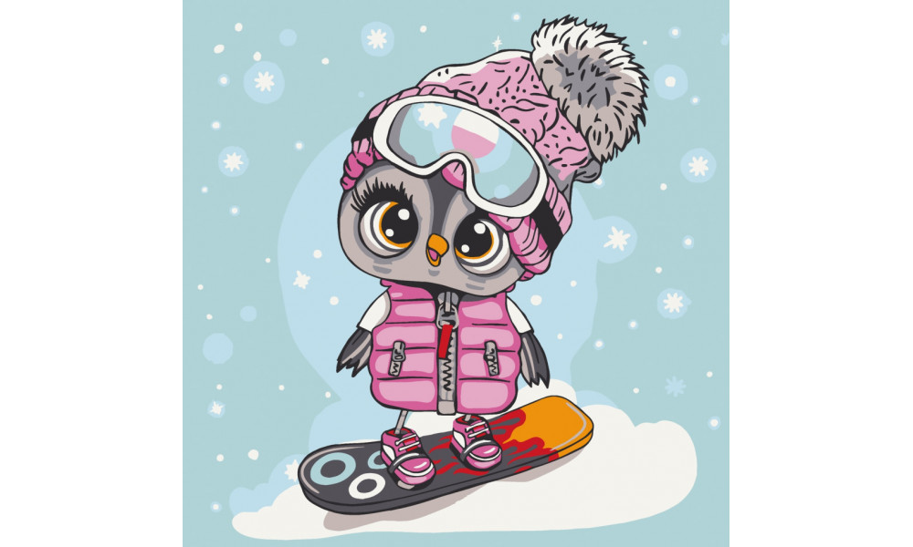 Набір для розпису "Совеня на сноуборді" 30*30 см 15549-AC