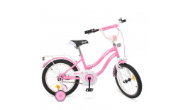 Велосипед детский PROF1 16д. Y1691 (1шт) Star,розовый,звонок,доп.колеса