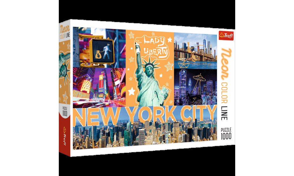 Пазли - (1000 елм.) - Неонові малюнки: "Місто"/Trefl 10579