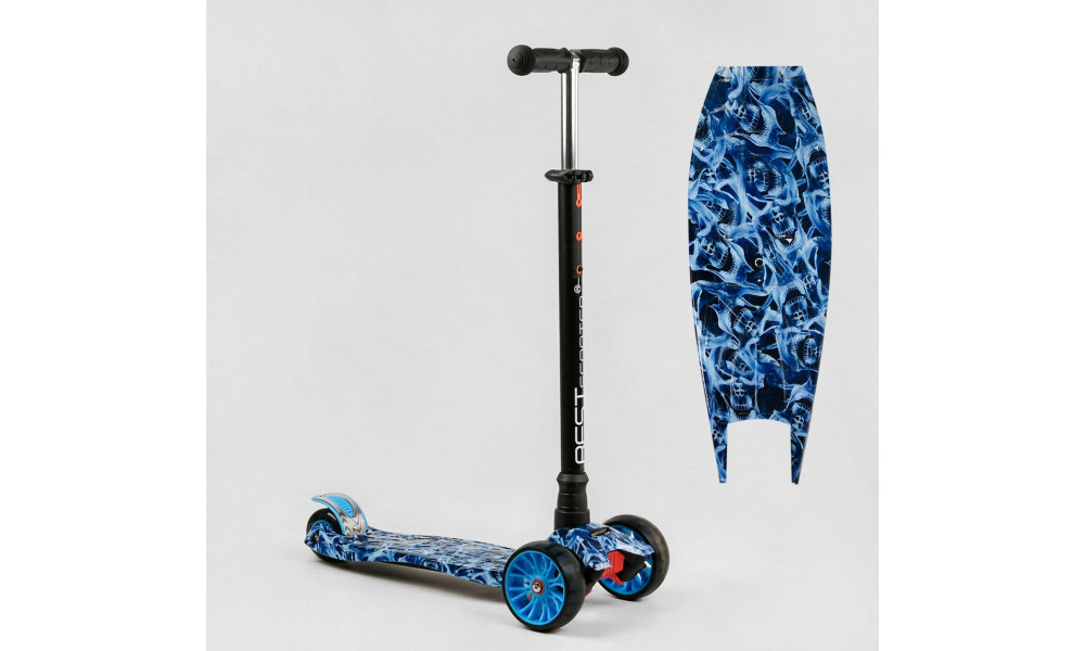 Самокат триколісний MAXI S 10881 (1) “Best Scooter”, кермо знімне, колеса PU зі світлом, переднє 130х25 мм, задні здвоєні 80х45 мм, в коробці [Коробка]