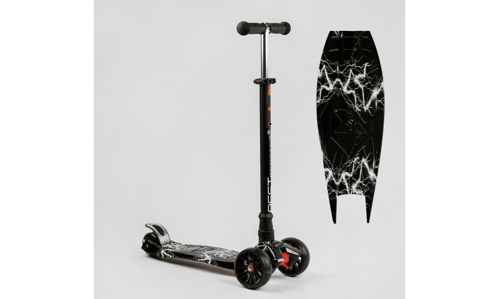 Самокат триколісний MAXI S 10911 (1) “Best Scooter”, знімне кермо, колеса PU зі світлом, переднє 130х25 мм, задні здвоєні 80х45 мм, в коробці