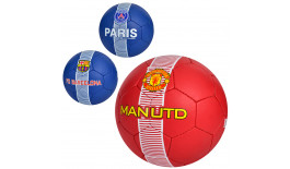 М'яч футбольний 2500-242 (30шт) розмір 5, ПУ1, 4мм, 4 шари, 32 панелі, ручна робота, 400-420г, 3в (клуби)