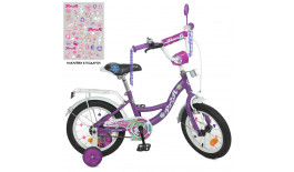Велосипед детский PROF1 14д. Y14303N (1шт) Blossom,SKD45,сиреневый,зв,доп.кол