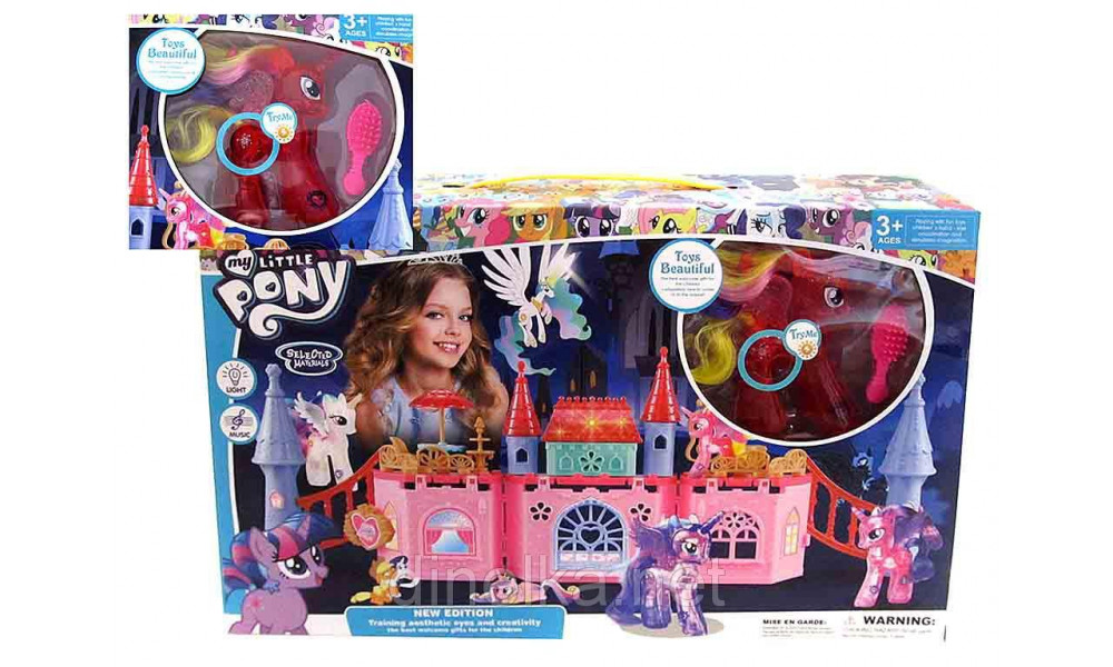 Замок 1082 "My Little Pony" з аксесуарами для ляльки, батар. музика, світло, коробка.40*8,5*24,5 /36/