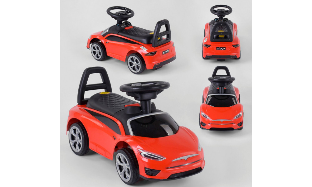 Машина-толокар TS 61808 JOY (1) колір ЧЕРВОНИЙ, МУЗИЧНИЙ РУЛЬ, багажник [Коробка]
