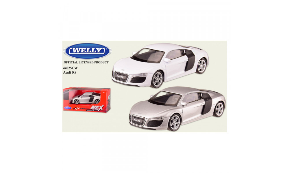 Машина метал 44025CW   "WELLY" 1:43 AUDI R8